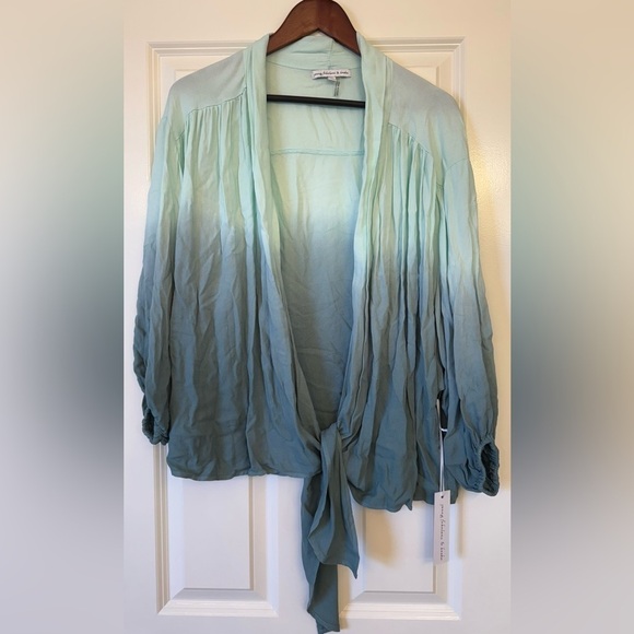 Young Fabulous & Broke Tops - NWT Young Fabulous Broke Carmen Ocean Bay Ombré Wrap Tie Oversized shrug Size M